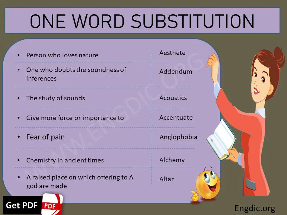 one word substitution
