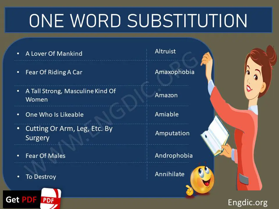 one word substitution