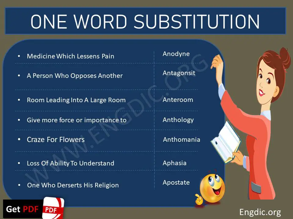 one word substitution