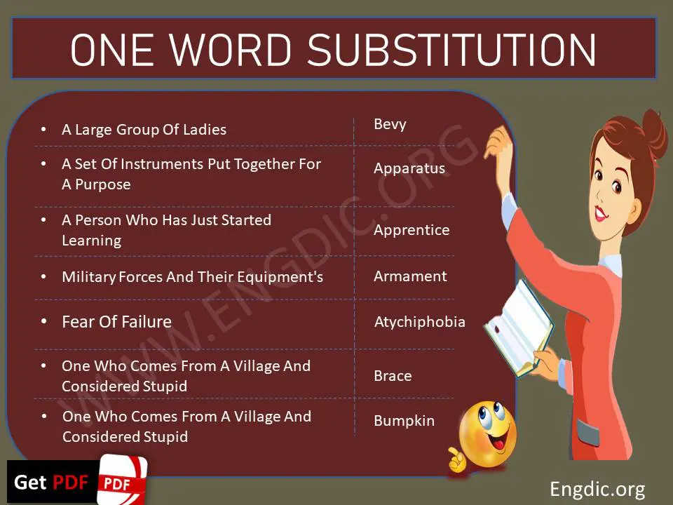 one word substitution