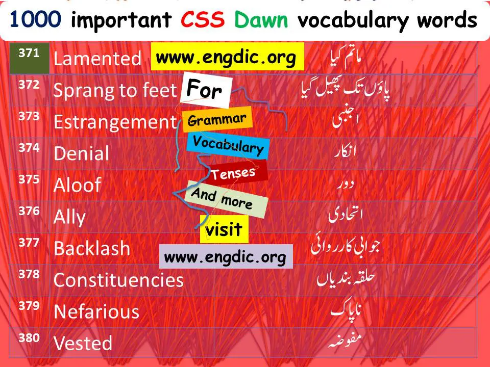 Tough vocabulary