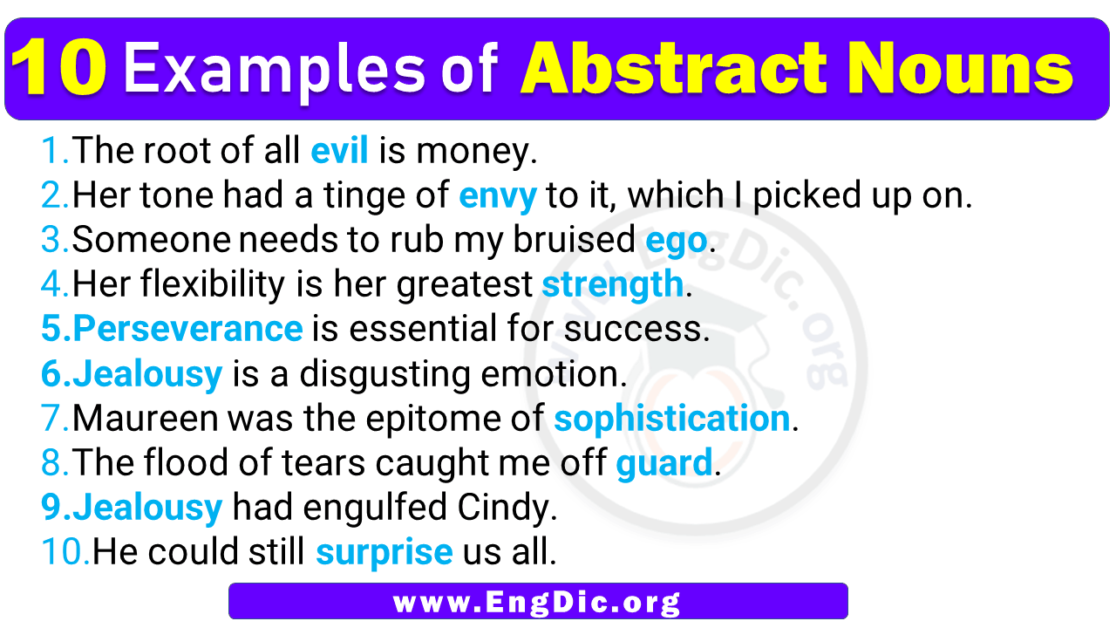 Examples Of Abstract Nouns In Sentences Engdic