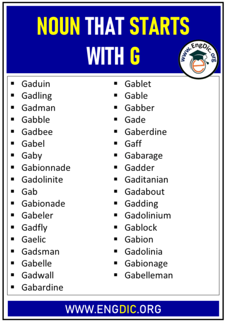 Nouns That Start With G All Types And Pictures Engdic