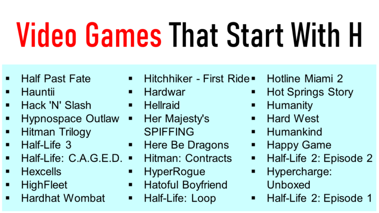 50 Video Games That Start With H Mobile And PC Games EngDic