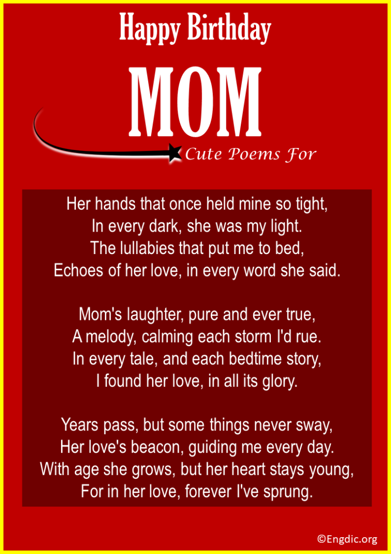 Birthday Poems For Mother Cute Heart Touching Engdic