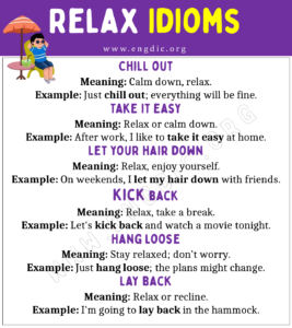 Relax Idiom With Meaning And Examples EngDic