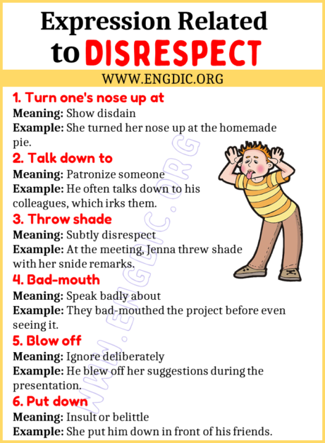 Learn Expressions Related To Disrespect Engdic