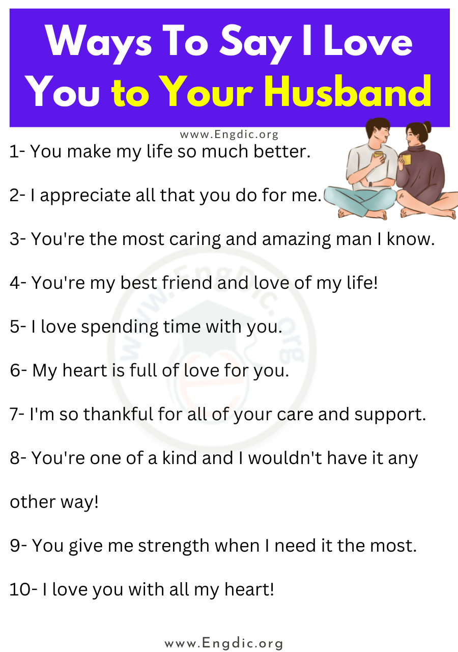 Ways To Say I Love You to Your Husband