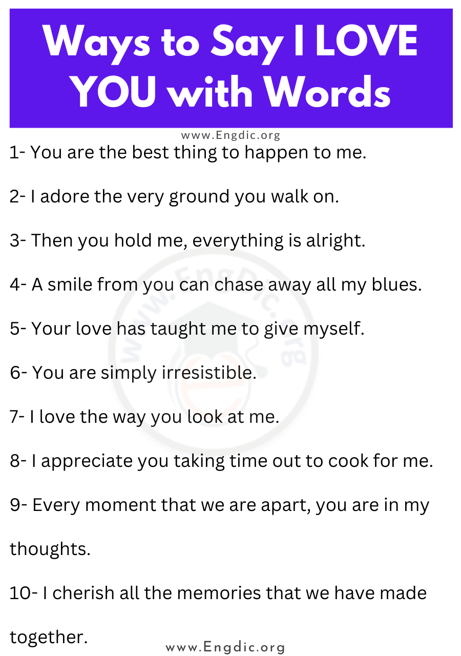 Ways to Say I LOVE YOU with Words