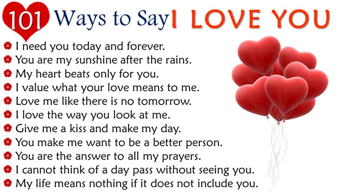 101 Most Unique Ways to Say I LOVE YOU - Romantic and Beautiful