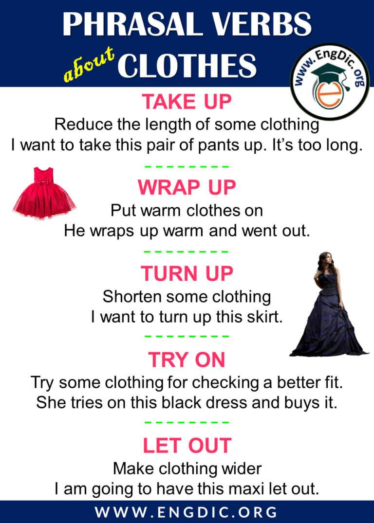 Clothing Phrasal Verbs - Download PDF For Free - EngDic