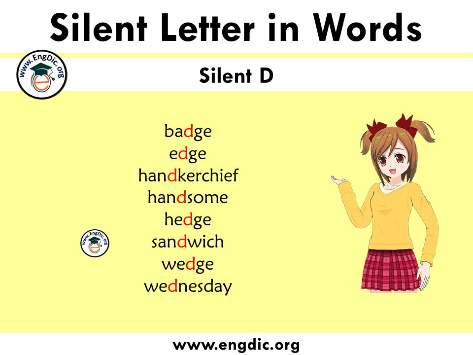 silent letter words with d