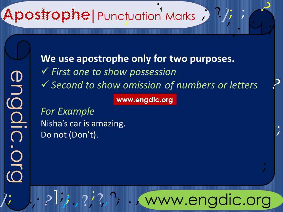 Punctuation marks use of Apostrophe