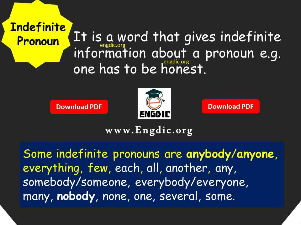 Indefinite Pronoun