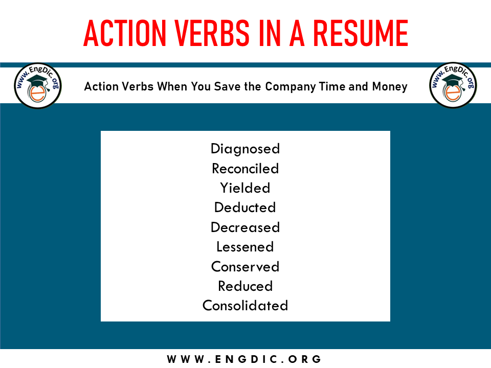 action verbs when you save time