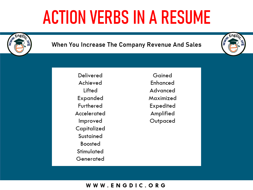 action verb when you increase company revenue