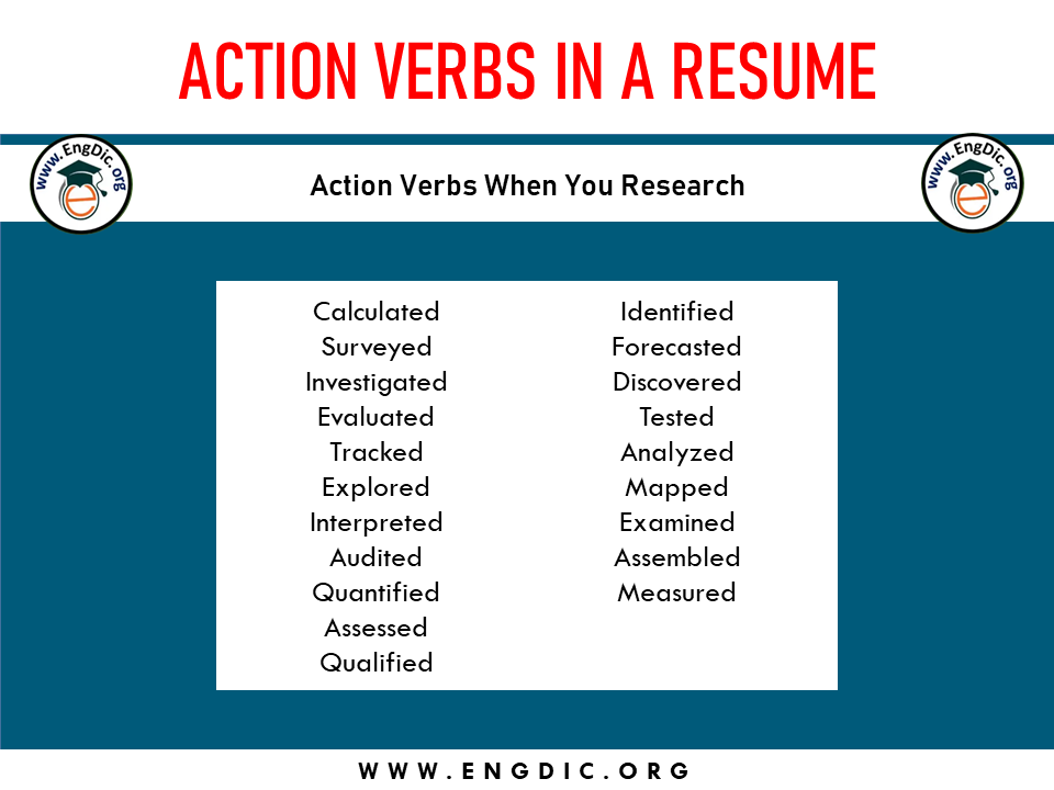 action verb when you research