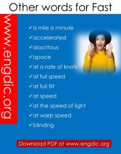 300+ Synonyms for Fast, Other Words for Fast - EngDic