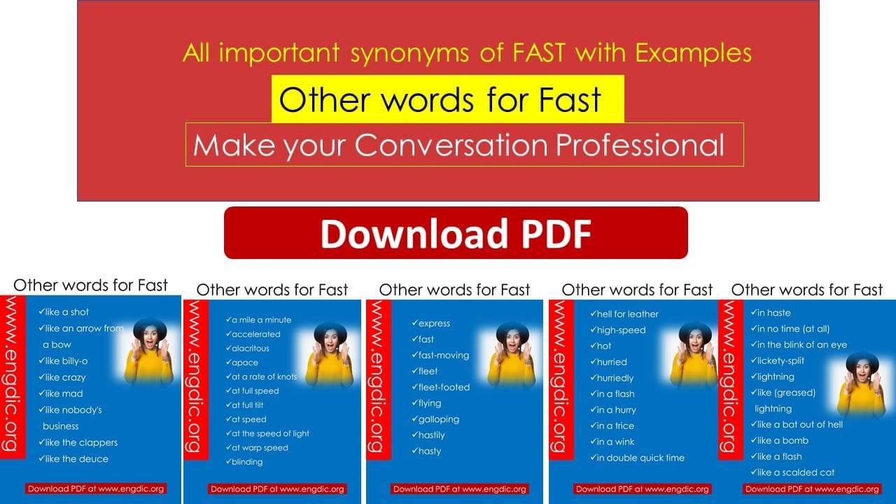 Fast synonyms  | Ways to say Fast