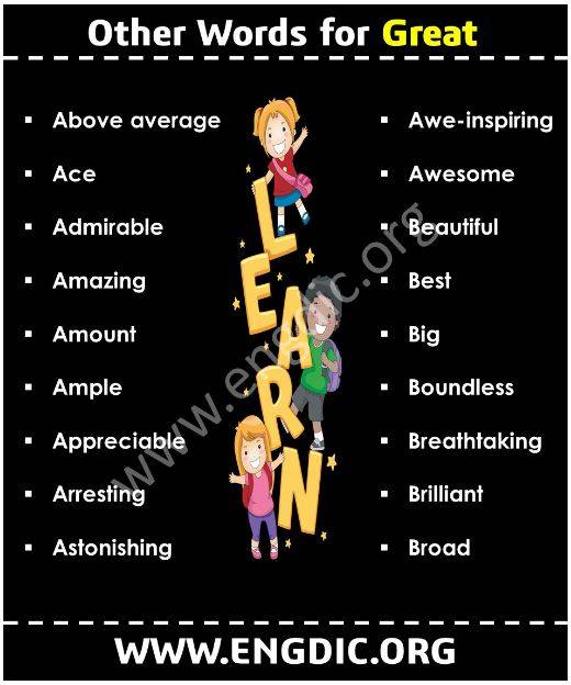 Great Synonyms in English - Other Words for Great - EngDic