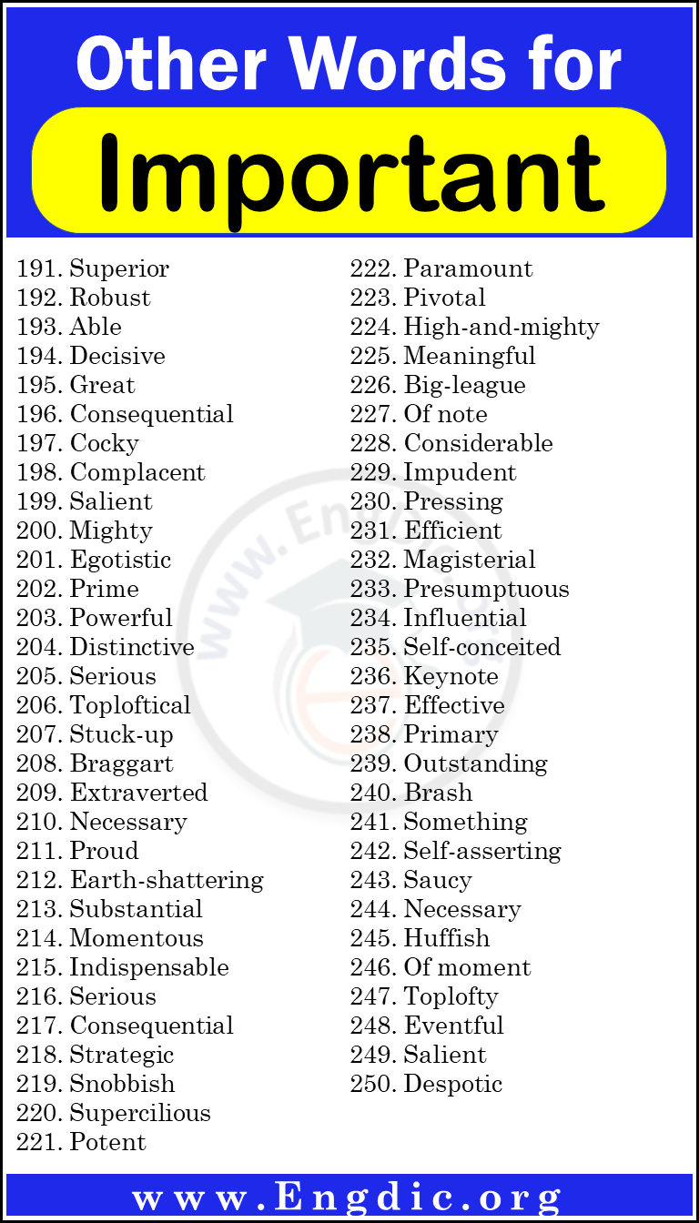 300 Another Word For Important Synonyms For Important EngDic