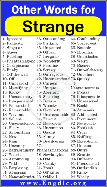 200 Synonyms For Strange Other Words For Strange EngDic