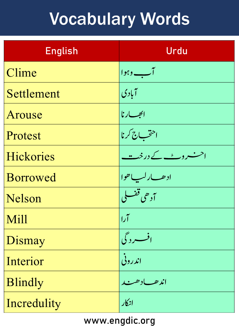 English Vocabulary Words With Urdu Meaning PDF, PDF, Mac Os