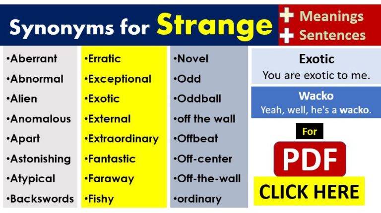 Strange synonyms in english - Other words for Strange
