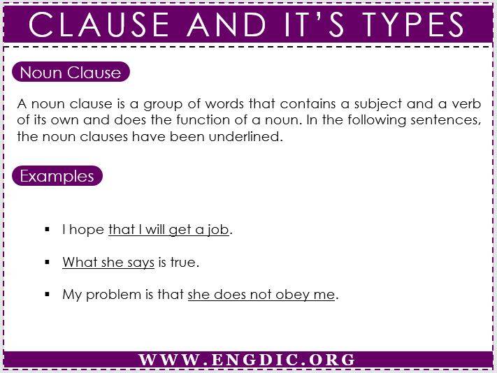 clause and its types
