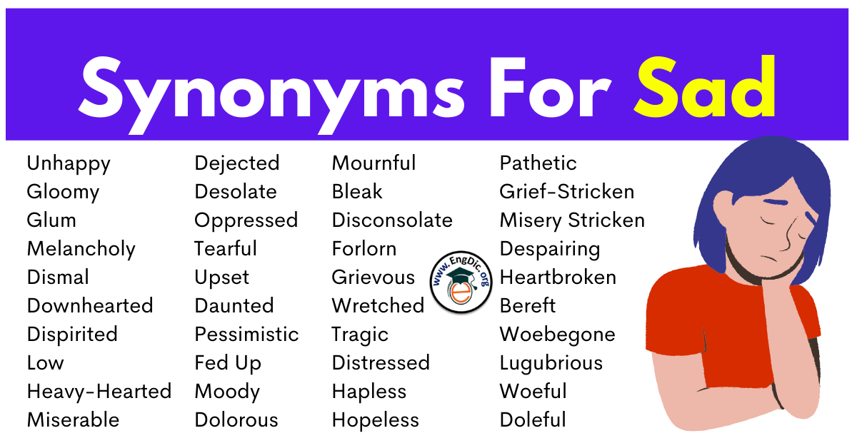 300+ Other Words for Sad/Depressed, Synonyms for Sad - EngDic