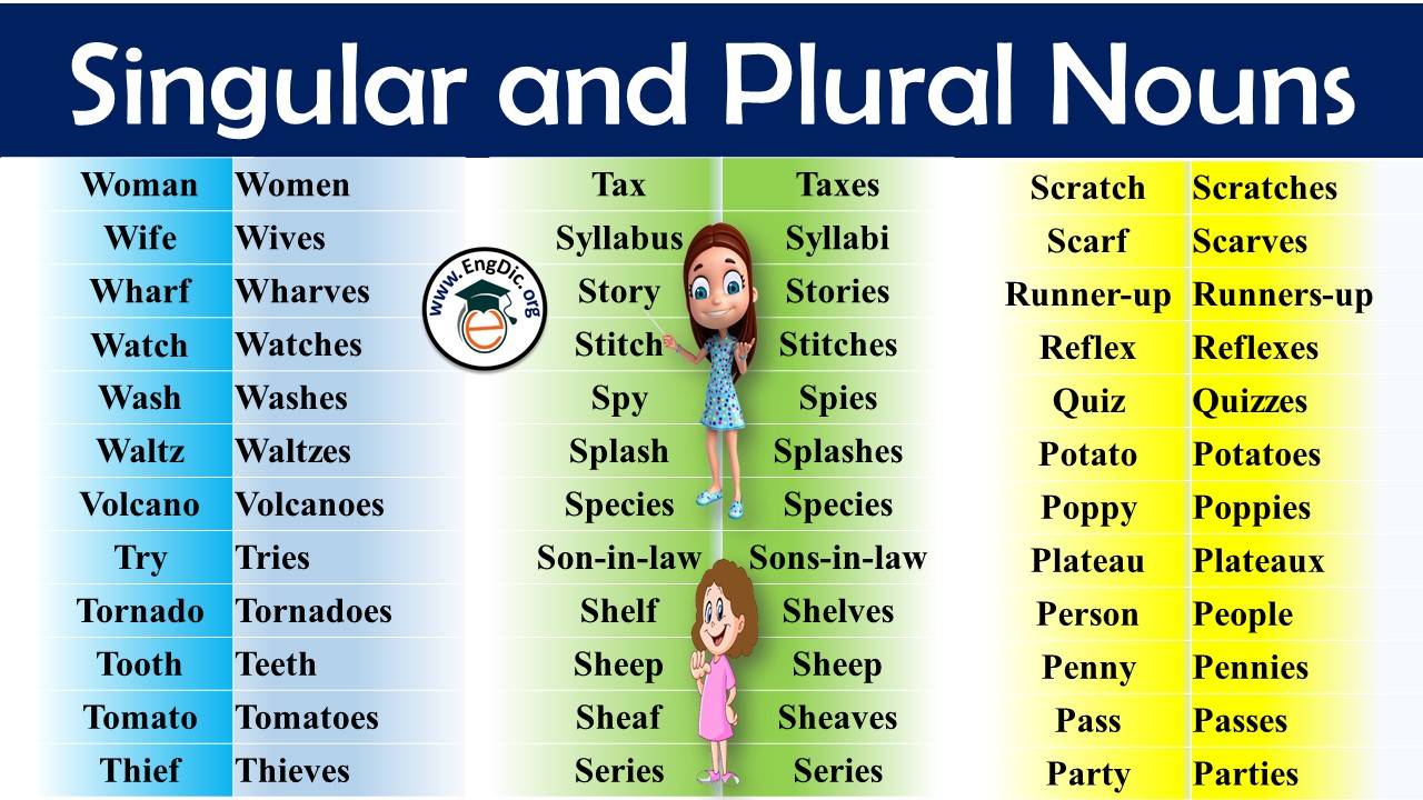 List of Singular and Plural Nouns