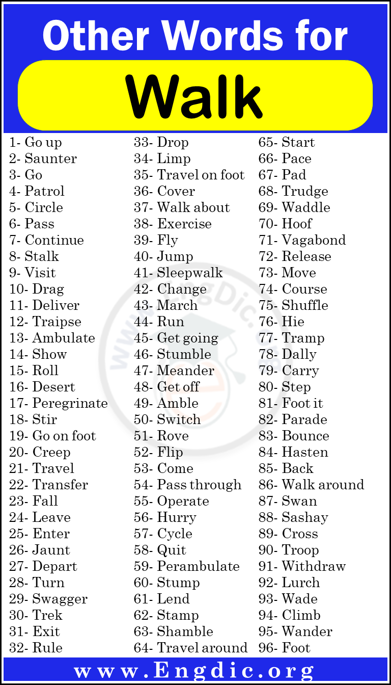 180 Other Words For Walk Synonyms For Walk EngDic