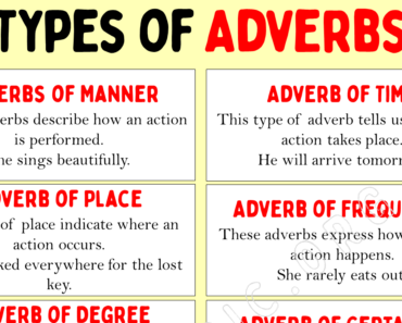 15 Types of Adverb in English Grammar