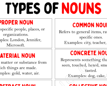 10 Types of Nouns in English Grammar