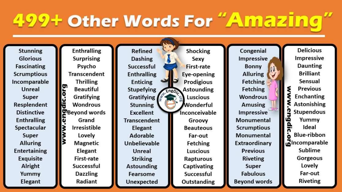 Another Word For Amazing List Of 499 Synonyms For Amazing In English 