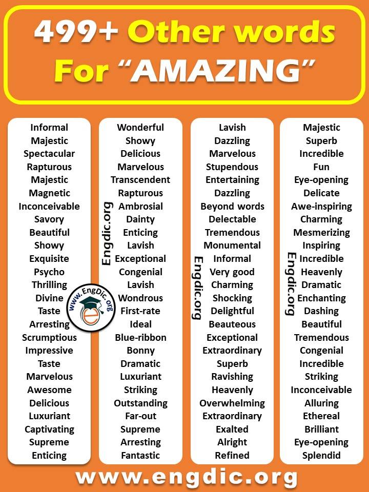 another word for amazing in english - synonyms of amazing list