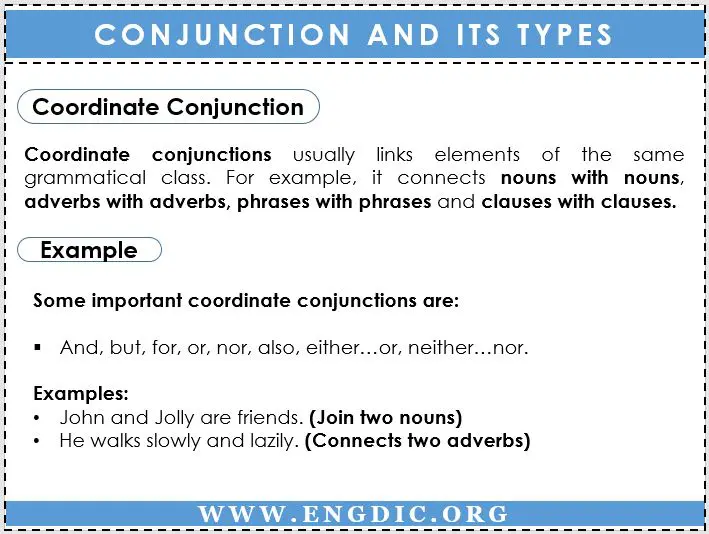 conjunction and its types