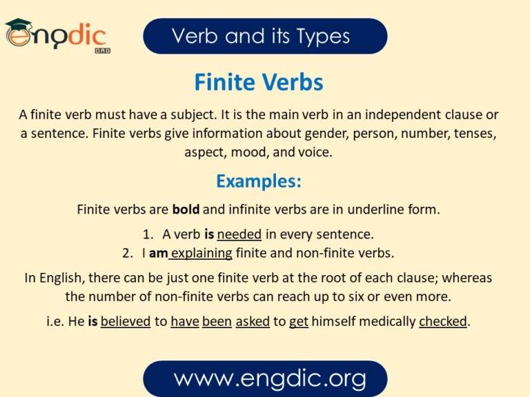 What Is Non Finite Verb In English