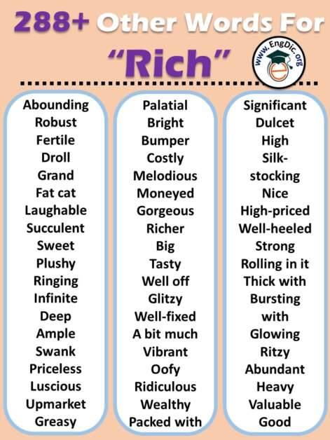 Other Words To Say Rich