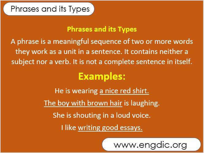 phrases and its type