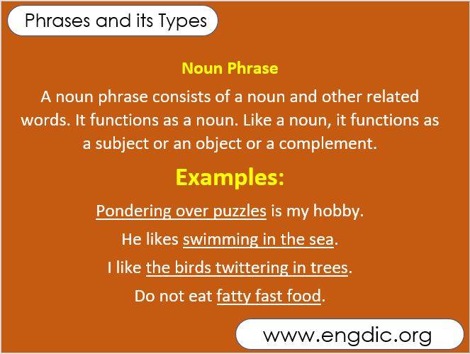phrases and its type
