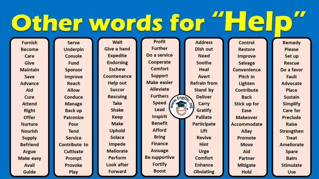 Other Words To Say Help EngDic