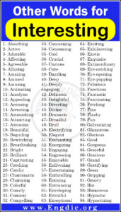 300+ Other Words For Interesting, Synonym Of Interesting - Engdic