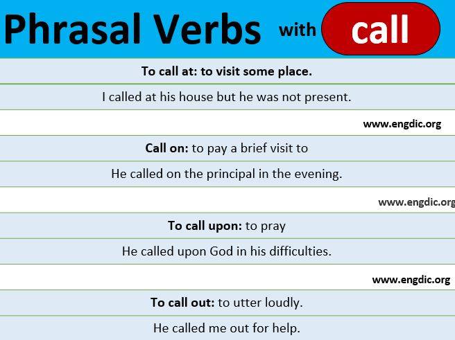 Phrasal verbs with call