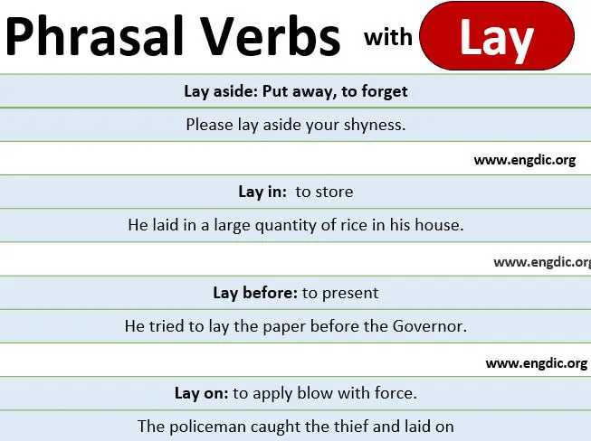 Phrasal verbs with lay