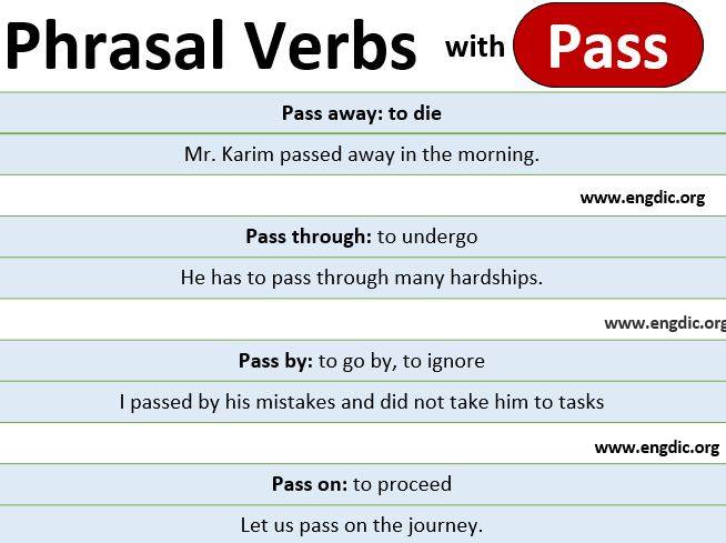 Phrasal verbs with pass