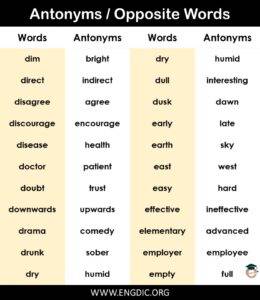 200+ Opposite Words In English A To Z Pdf - EngDic