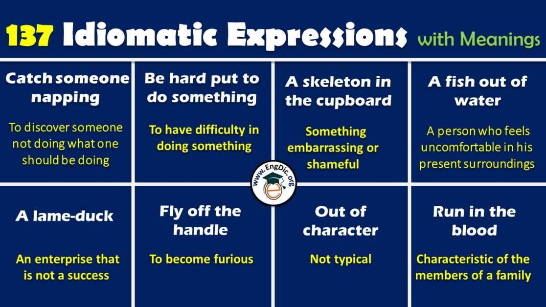 Idiomatic Expressions With Meaning And Examples ZOHAL