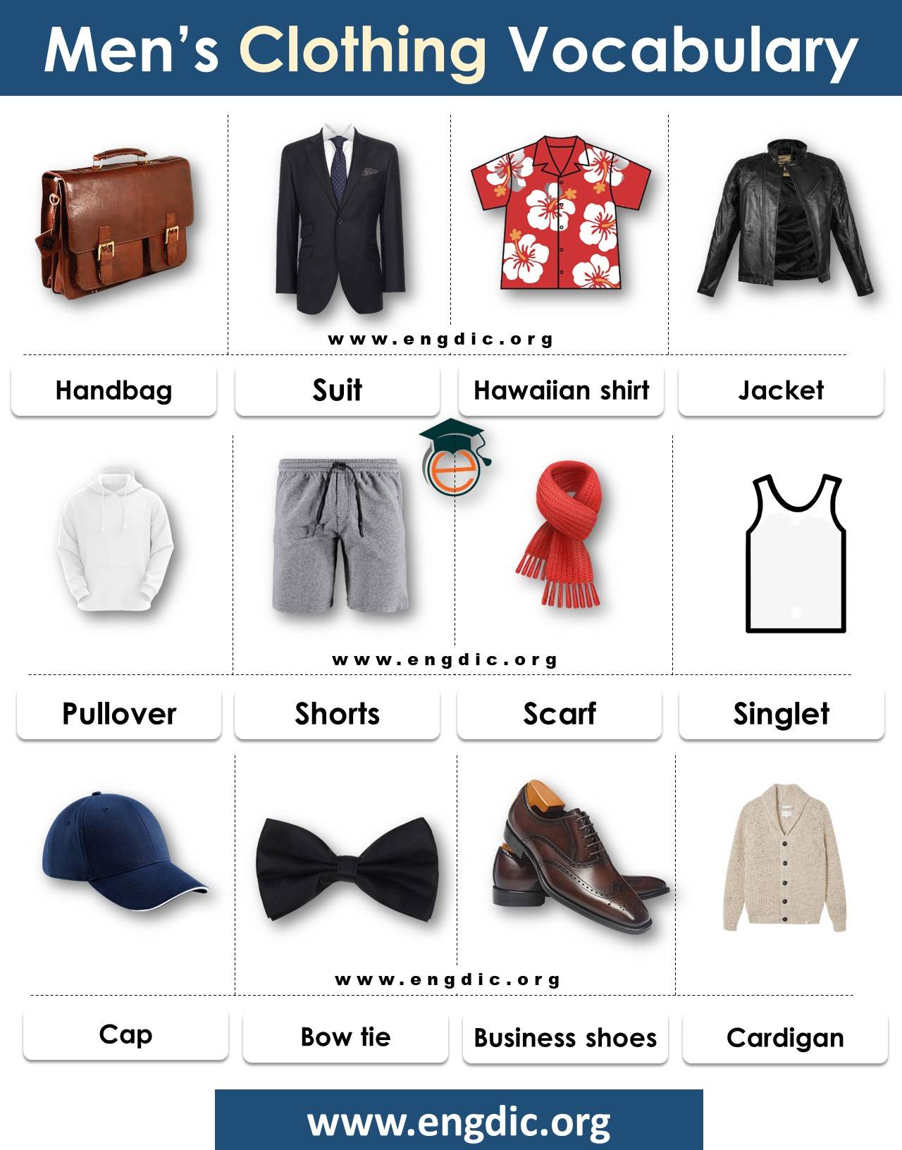 men's wear vocabulary complete list with pdf