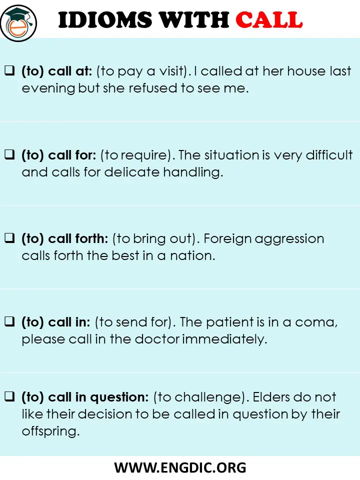 Idioms with call pdf